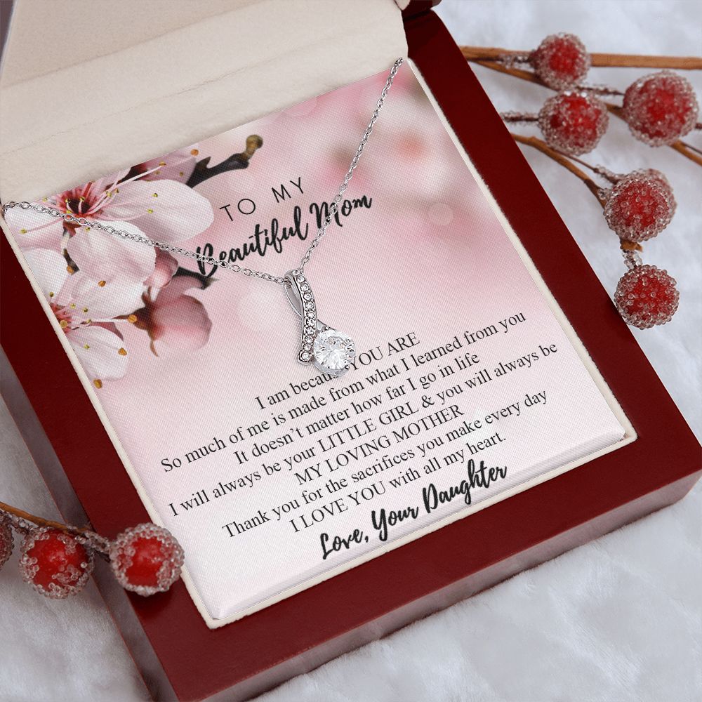 Mom Necklace Gifts for Mom from Daughter to Mom Gifts for Mothers Day from Daughter, To My Mom Necklace from Daughter to Mom Birthday Gifts Necklace with Message Card and Gift Box2246 Alluring Beauty Necklace