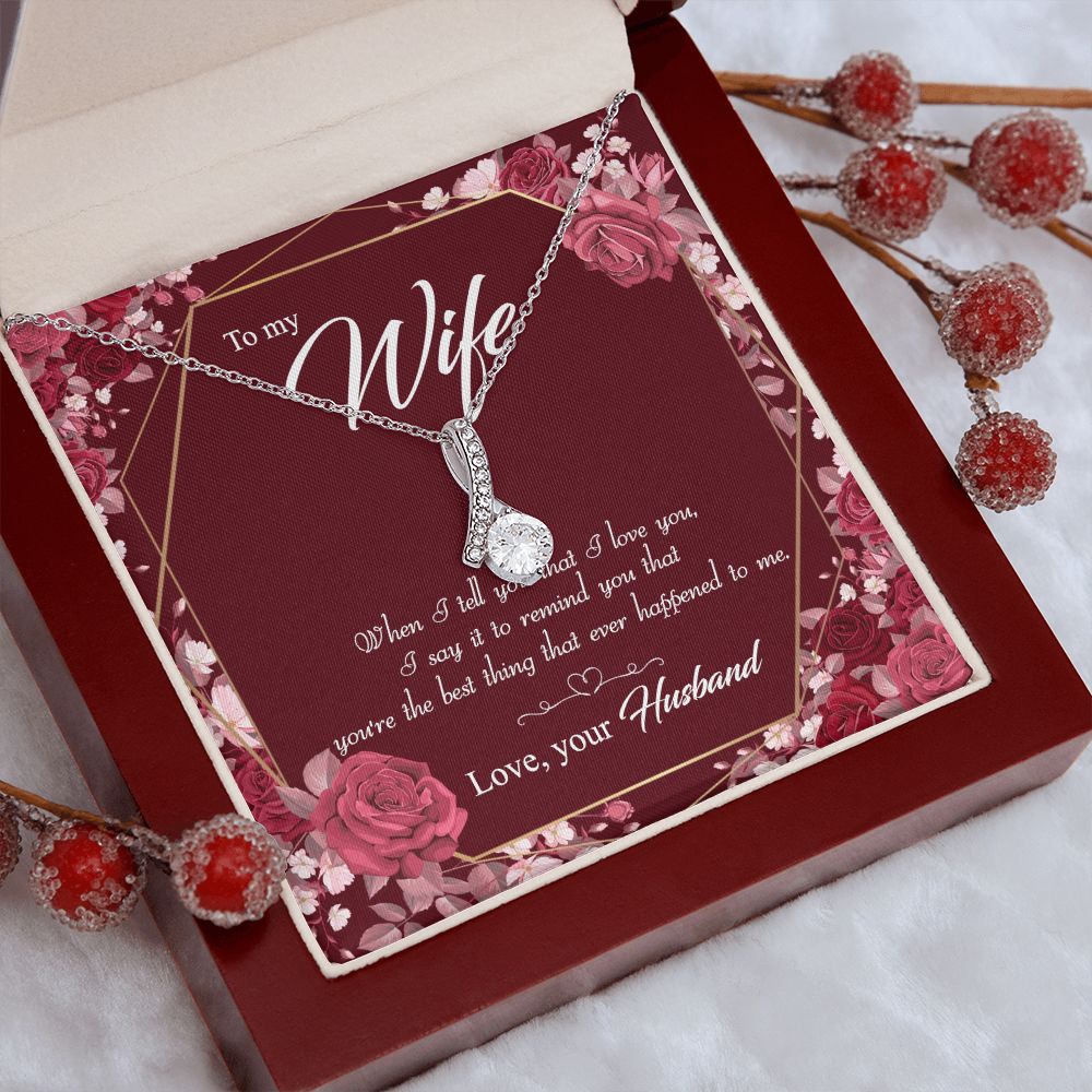 To My Wife Necklace Pendant Gift From Husbnd Habby Birthday Jewelry with Message Card and Gift Box. Wife Necklace Gift for Wife from Husband Valentine's Day Gift For Wife Future Wife Alluring Beauty Necklace