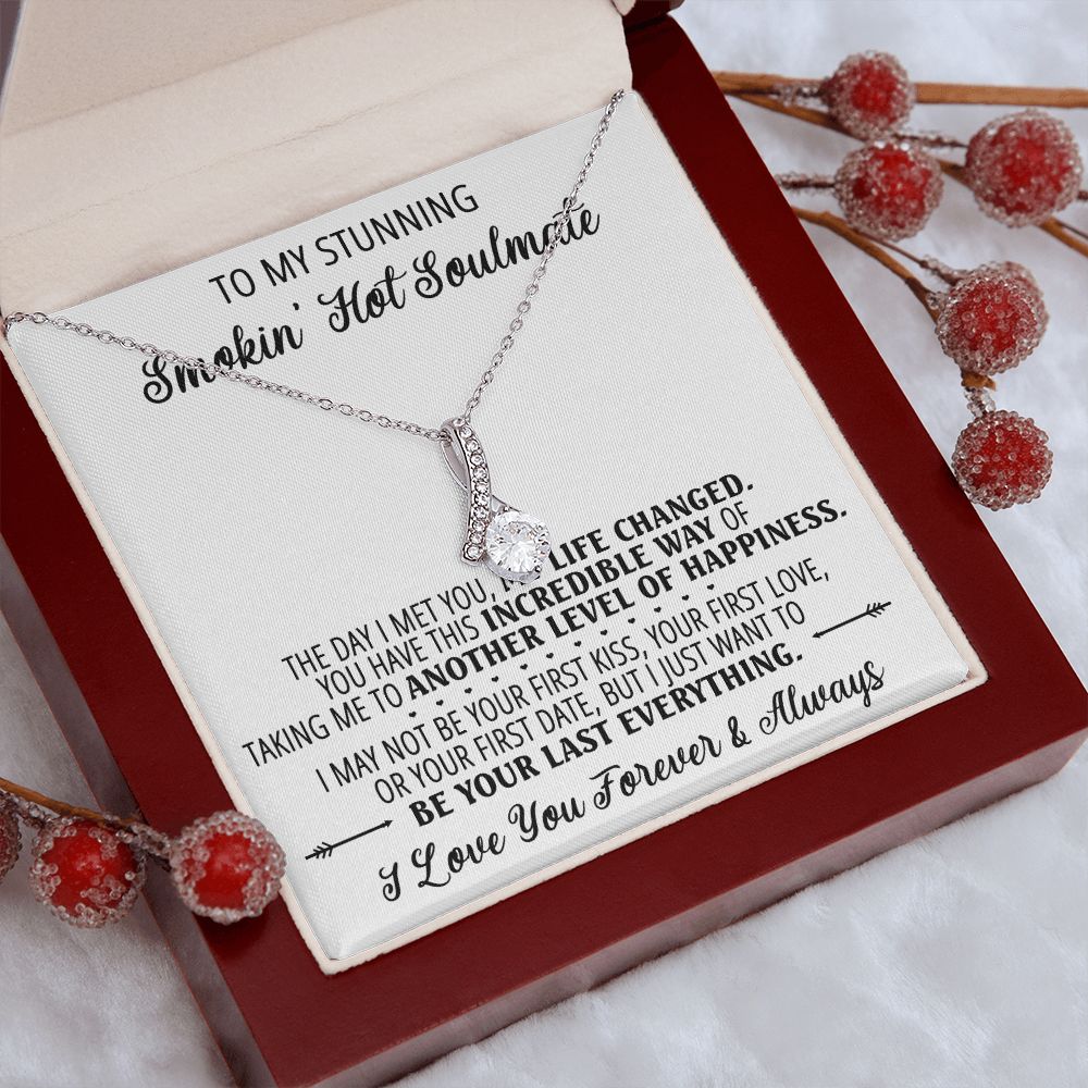 To My Smokin Hot Soulmate Necklace - Wife Gifts From Husband To My Wife Necklace, Gift for Her Romantic, Girlfriend Gifts Necklace for Wife from Men Includes Message Card and Gift Box 1 Alluring Beauty Necklace