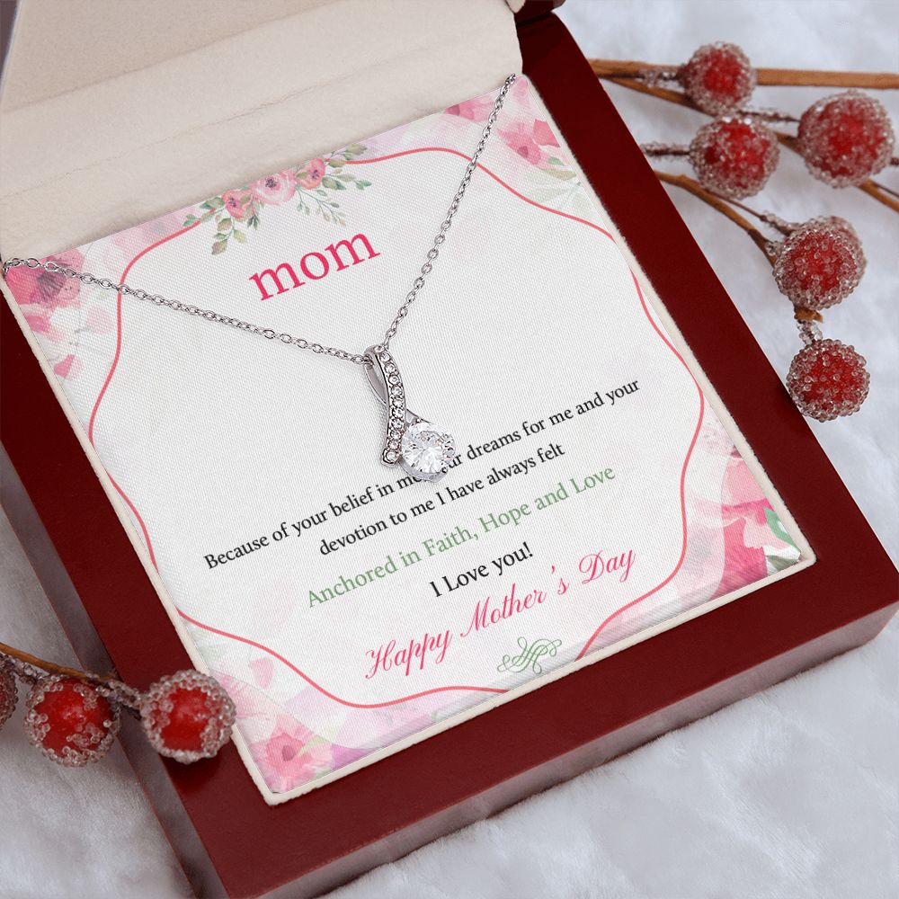 Mom Necklace Gifts for Mom from Daughter to Mom Gifts for Mothers Day from Daughter, To My Mom Necklace from Daughter to Mom Birthday Gifts Necklace with Message Card and Gift Box12 Alluring Beauty Necklace