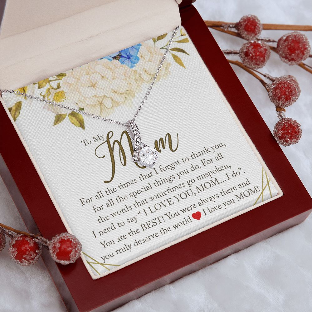 To My Mom Necklace, Gift For Mom, Mother's Day Gift from Daughter, Mom Jewelry Gift for Mothers Day, Birthday Gift for Mother, Moms Gift from Daughter Son, Necklace for Mom Mother 16 Alluring Beauty Necklace