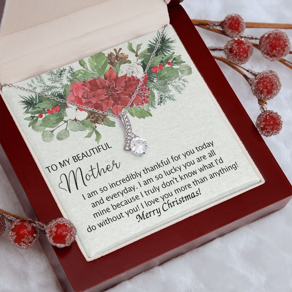 To My Mother Necklace from Daughter Pendant for Mom Christmas Pendant Inspirational Gift from Son to Mom Personalized Necklace Gift for Mother Fiance Christmas Present from Child 301 Alluring Beauty Necklace
