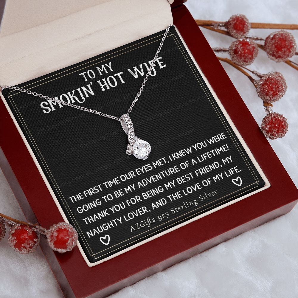 To My Smokin' Hot Wife Necklace from Husband Jewelry With Box Gift for Wife Pendant Jewelry Birthday Gift For Women From Men Romantic Gift For Wife Jewelry for Women 301 Alluring Beauty Necklace