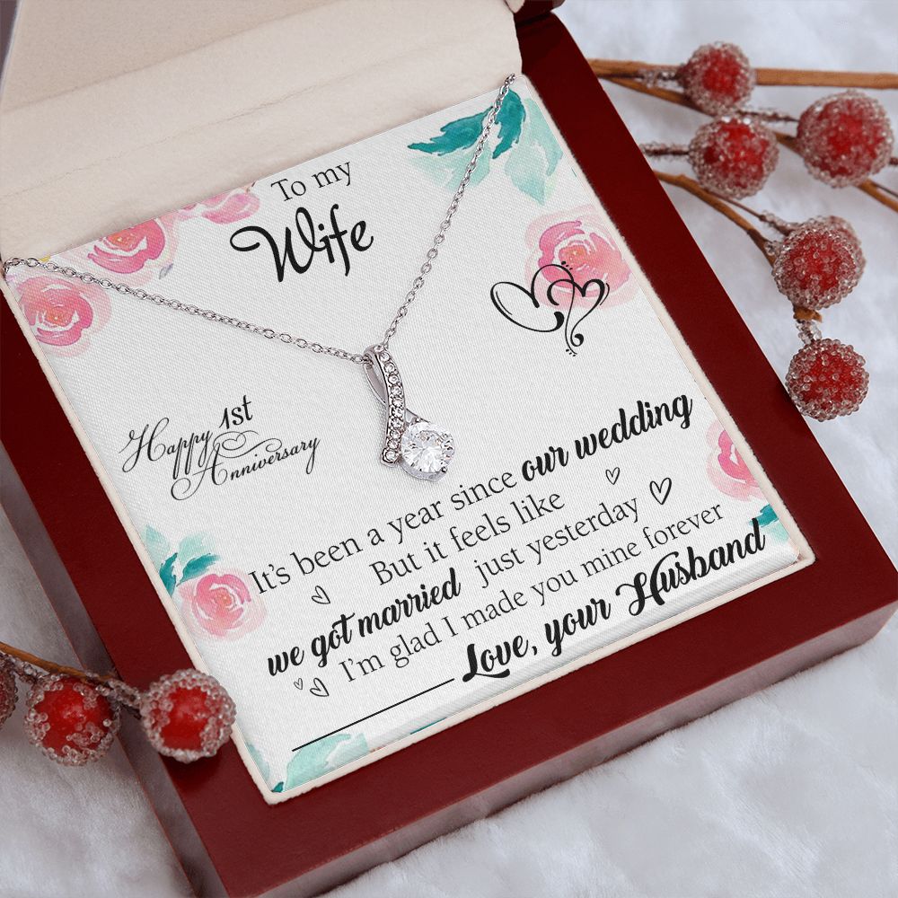 To My Wife Necklace, Wedding Anniversary Jewelry For Women, Necklace For Wife from Husband, Gift For Wife Birthday Gifts From Husband Necklace, Jewelry With Message Card In A Gift Box2 Alluring Beauty Necklace