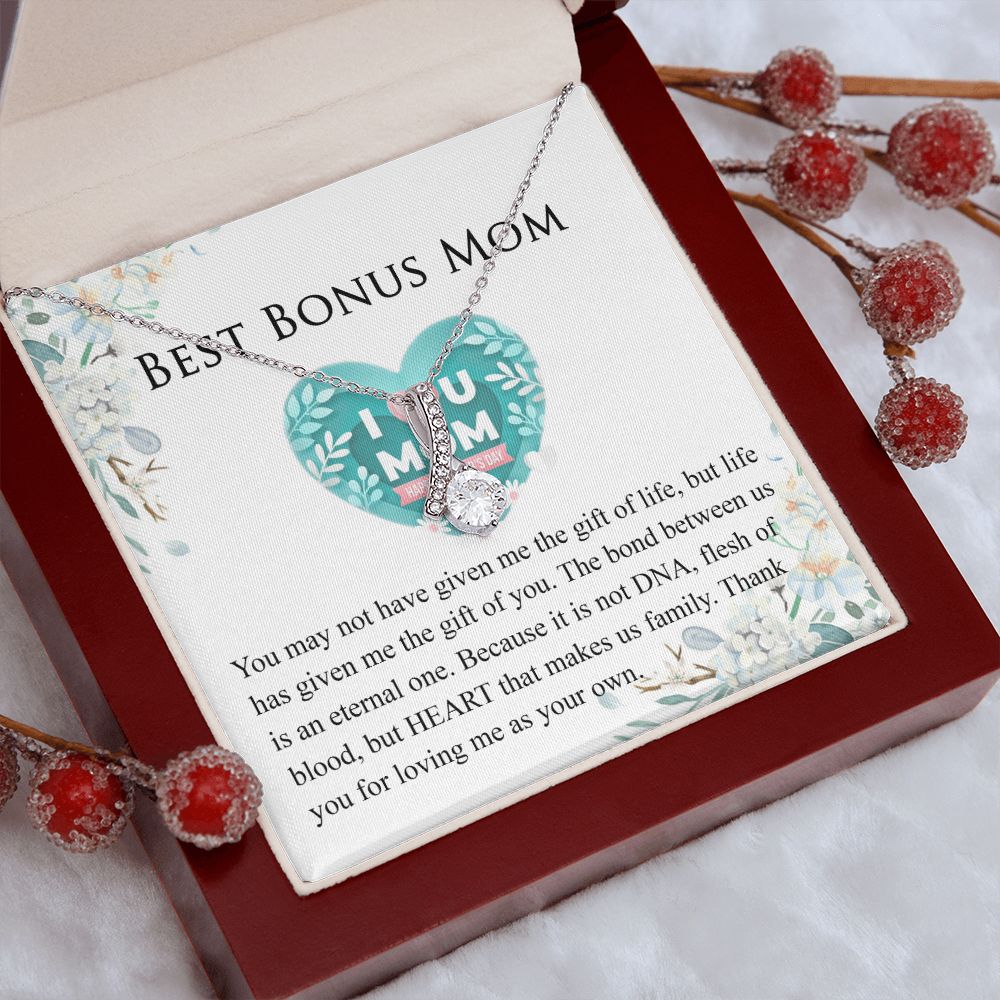Mother Daughter Necklace as Daughter Gift from Mom, Mom Necklace as Christmas Gift for Mom from Son, Birthday Gift for Mother in Law Necklace, Bonus Mom Gifts for Step Mom Necklace Alluring Beauty Necklace