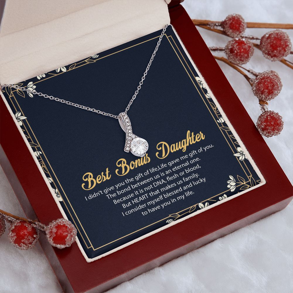 Bonus Daughter Gifts From Stepdad, Step Daughter Gifts From Stepmom, Stepdaughter Gifts From Stepdad, Father Stepdaughter Necklace, To My Bonus Daughter Necklaces, Christmas Gifts For Bonus8 Alluring Beauty Necklace