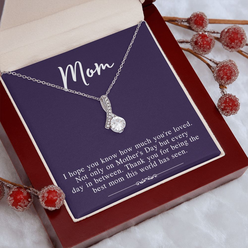 Mom Necklace Gifts for Mom from Daughter to Mom Gifts for Mothers Day from Daughter, To My Mom Necklace from Daughter to Mom Birthday Gifts Necklace with Message Card and Gift Box2239 Alluring Beauty Necklace