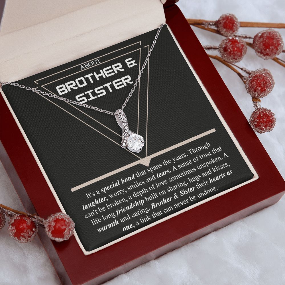 Brother & Sister Gift Necklace Cuban Link Chain Necklace Gift From Sister to Bro Alluring Beauty Necklace