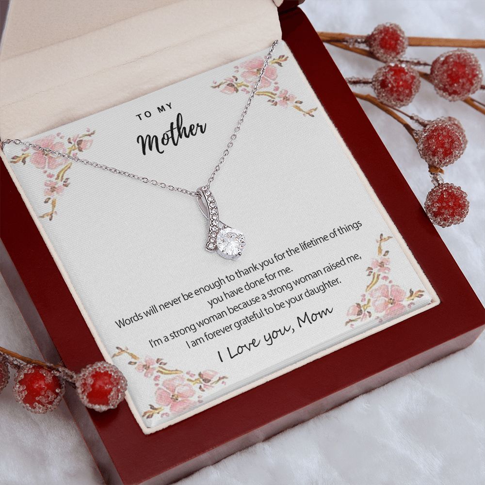 Mom Necklace Gifts for Mom from Daughter to Mom Gifts for Mothers Day from Daughter, To My Mom Necklace from Daughter to Mom Birthday Gifts Necklace with Message Card and Gift Box2226 Alluring Beauty Necklace