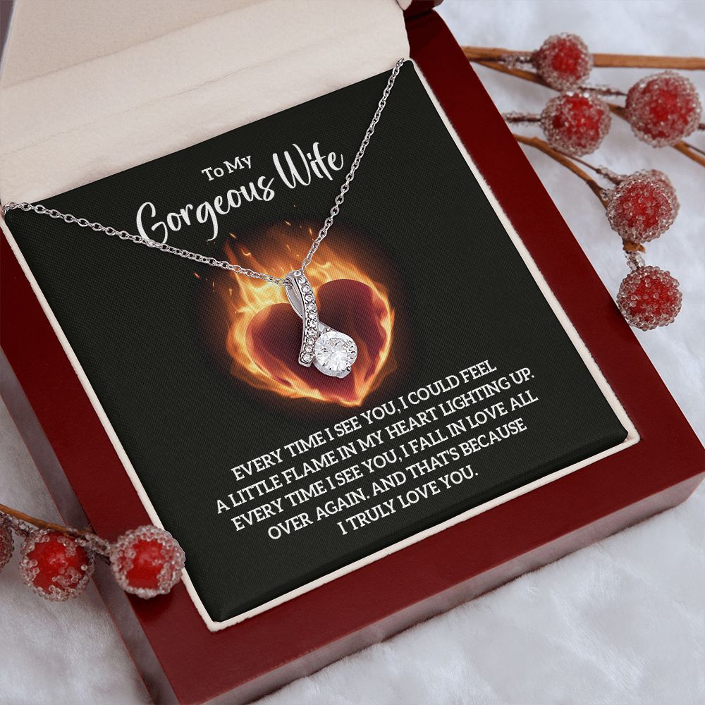 Birthday Gifts For Wife, Necklace Gifts For Wife From Husband, To My Wife Jewelry For Women , To My Wife Necklace  from Husband Wedding Anniversary Present For Wife, Beautiful Wife Jewelry Christmas32 Alluring Beauty Necklace