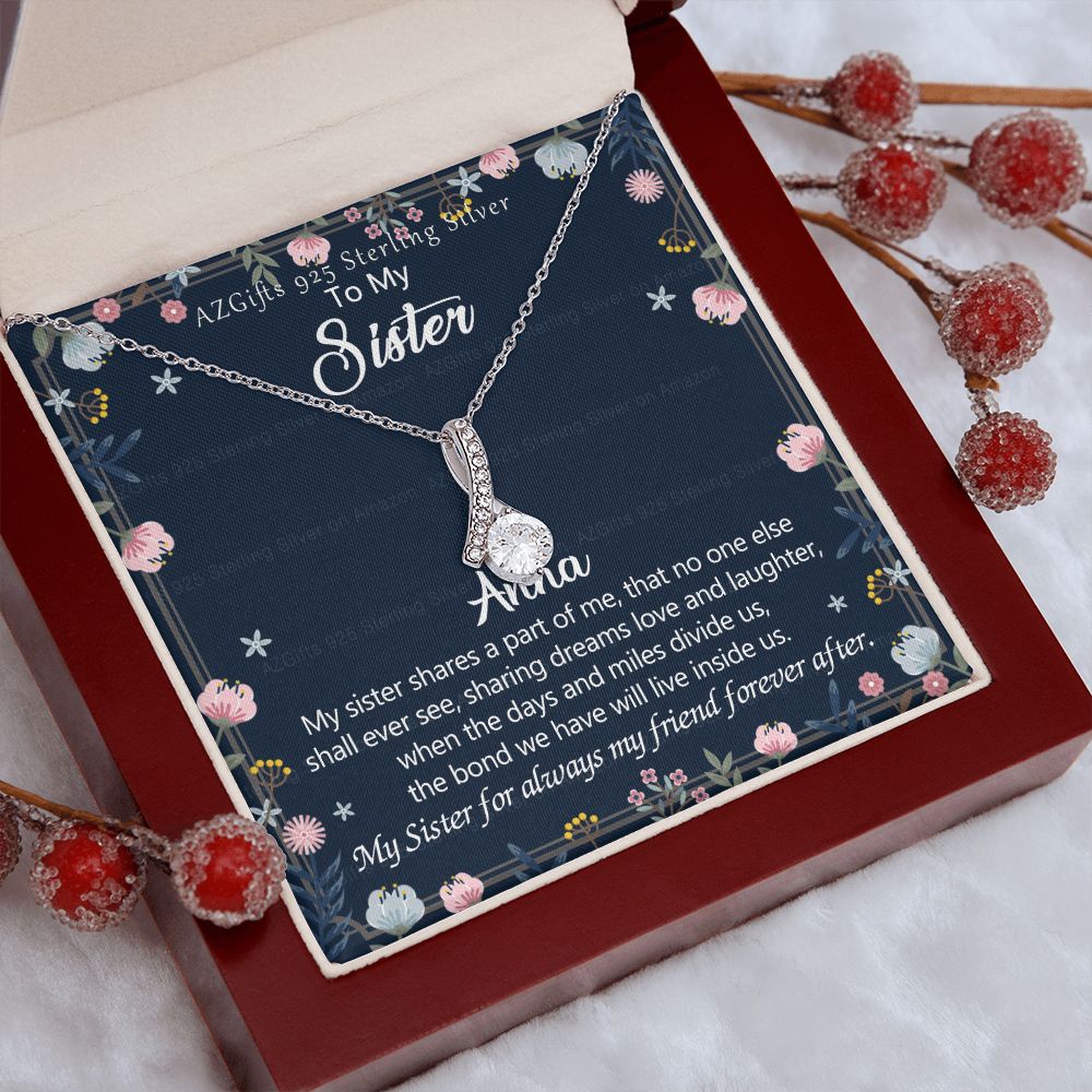 To My Sister Necklace, Pendant Inspirational Jewelry for Women Teen Girl, Keepsake Family and Friendship Gifts, Gift for Sisters, Necklace for Sisters, Sisters Jewelry 301 Alluring Beauty Necklace