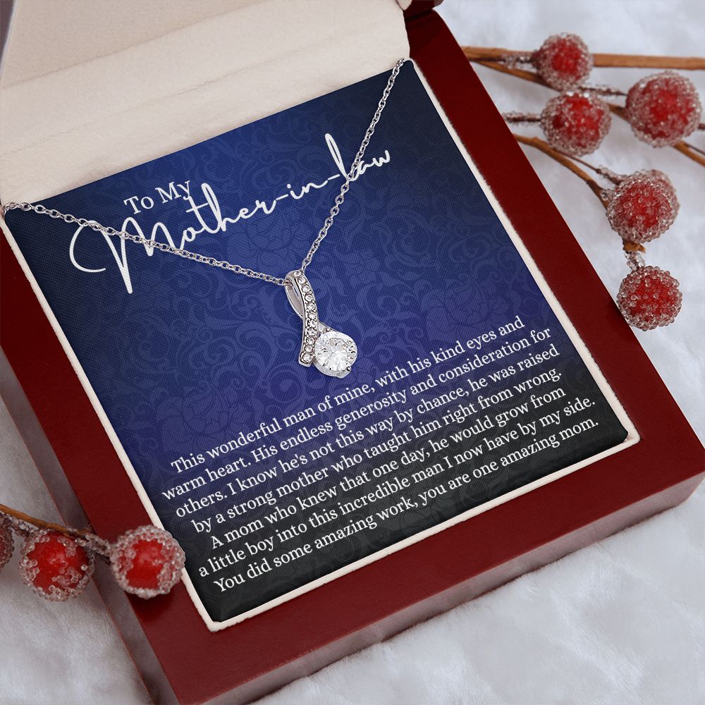 To My Mother in Law Necklace, Mother in Law Gift, Gift for Mother in Law Necklace Jewelry Gift to My Mother-in-law on Wedding Day Mother's day gift for Mother in Law Birthday gift Alluring Beauty Necklace