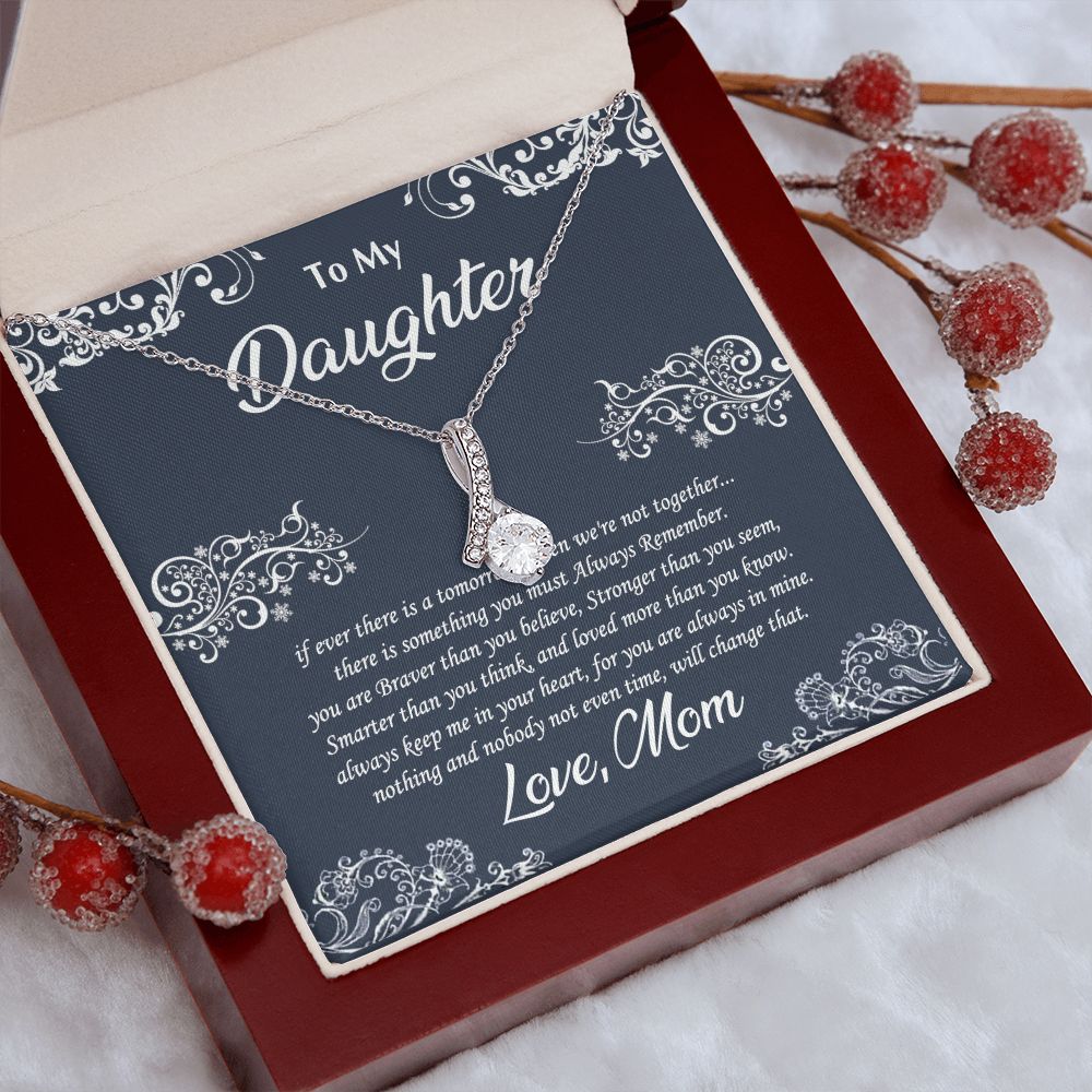 Jewelry Pendant Present for Daughter, To My Daughter Gift Necklace from Mom, Mother Daughter Gift Ideas, Birthday Christmas Gift Graduation Gifts for Daughters, Mother and Daughter Necklace 19 Alluring Beauty Necklace