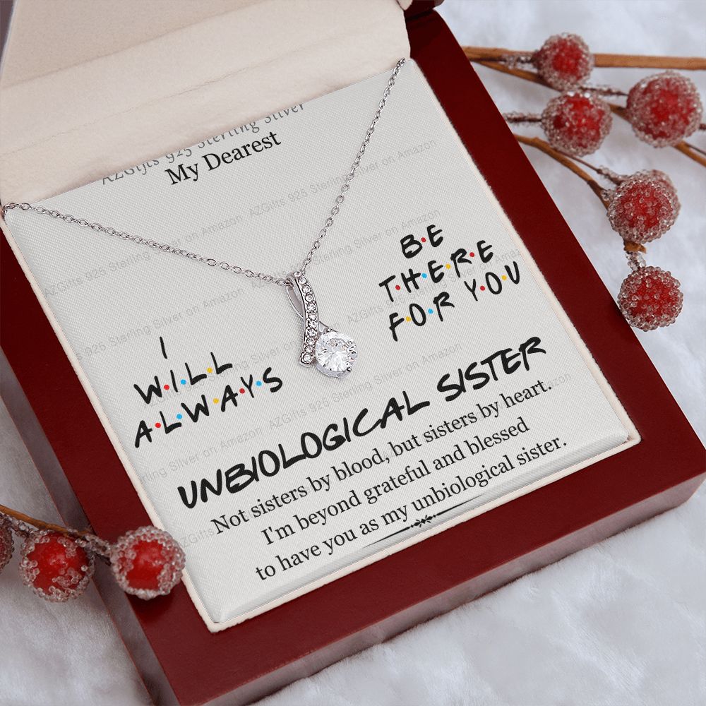 To My Unbiological Sister Necklace Pendant Gift for Soul Sister Unbiological Sister Gift for Women Girls My Unbiological Sister Jewelry Birthday Gift Idea 301 Alluring Beauty Necklace
