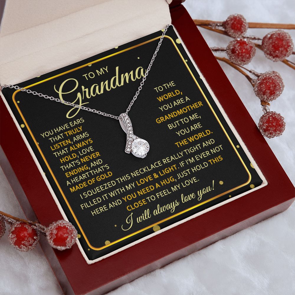 To My Grandma Necklace, Gift for Grandmother Necklace, Mothers Day Gift For Grandma Nana, Grandma Jewelry From Grandchildren GrandKids , Jewelry Box Gift For Grandma Grandmother7 Alluring Beauty Necklace