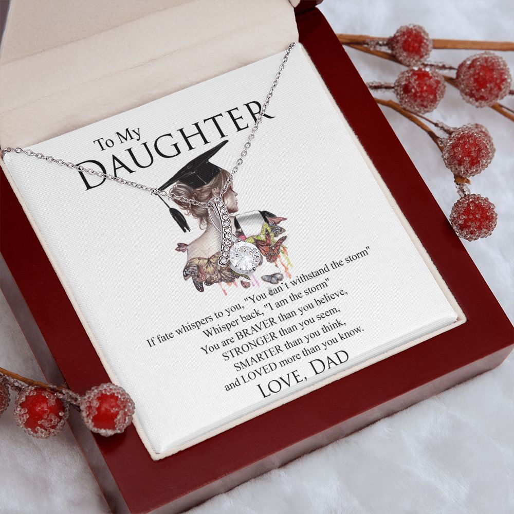 Mother Daughter Gift Ideas, To My Daughter Gift Necklace from Mom, Jewelry Pendant Present for Daughter, Birthday Christmas Gift Graduation Gifts for Daughters, Mother and Daughter Necklace 25 Alluring Beauty Necklace