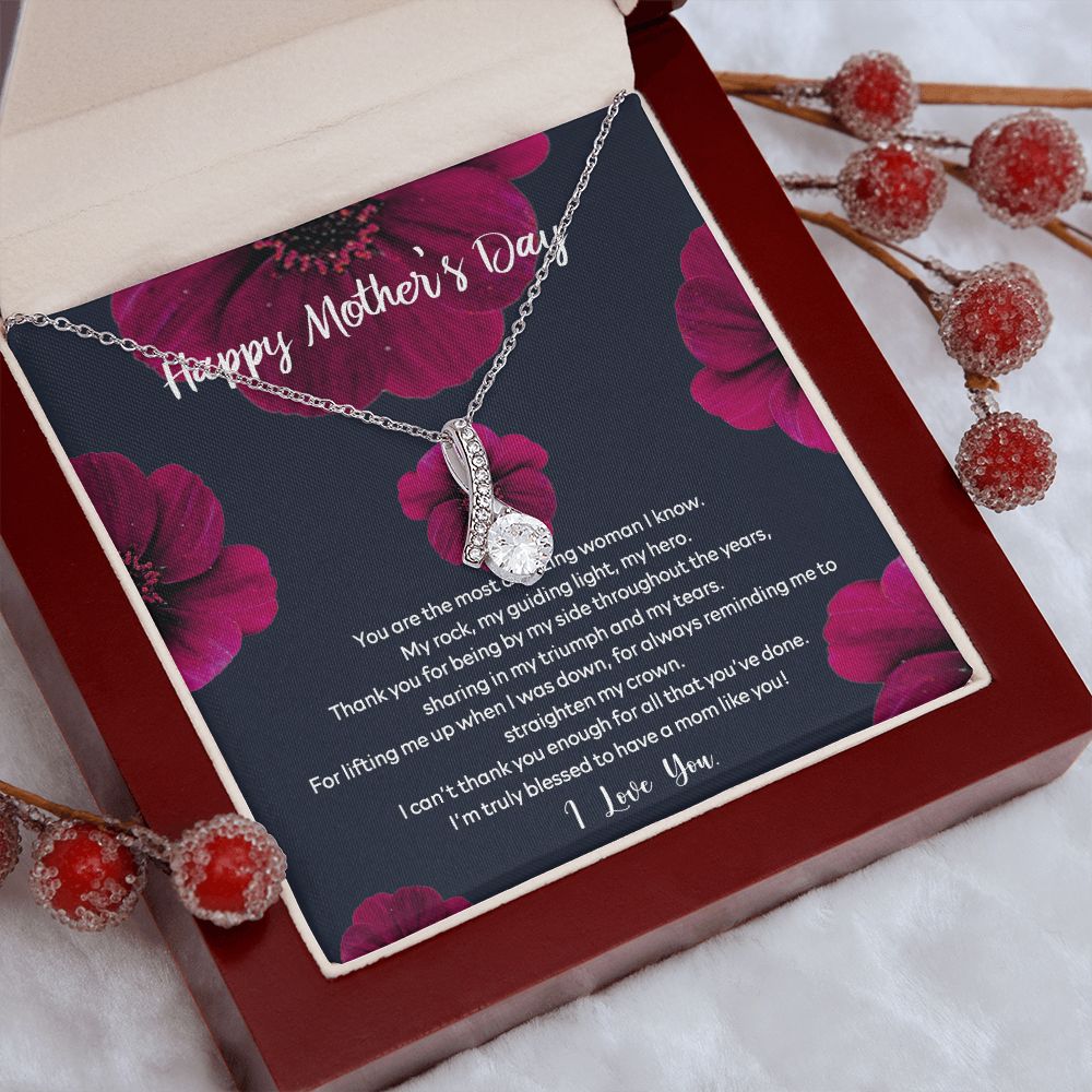 Mom Necklace Gifts for Mom from Daughter to Mom Gifts for Mothers Day from Daughter, To My Mom Necklace from Daughter to Mom Birthday Gifts Necklace with Message Card and Gift Box2235 Alluring Beauty Necklace