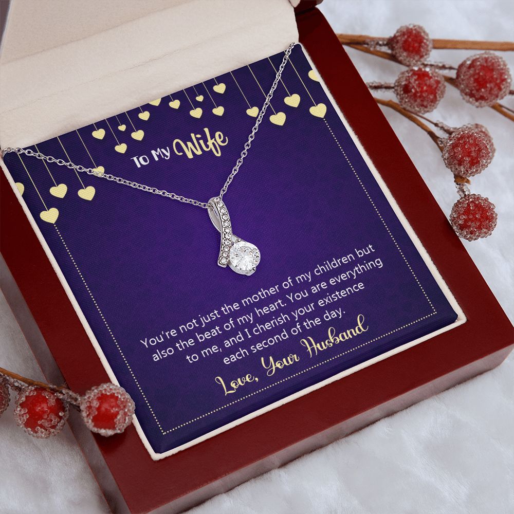 To My Wife Necklace, Wedding Anniversary Jewelry For Women, Necklace For Wife from Husband, Gift For Wife Birthday Gifts From Husband Necklace, Jewelry With Message Card In A Gift Box10 Alluring Beauty Necklace