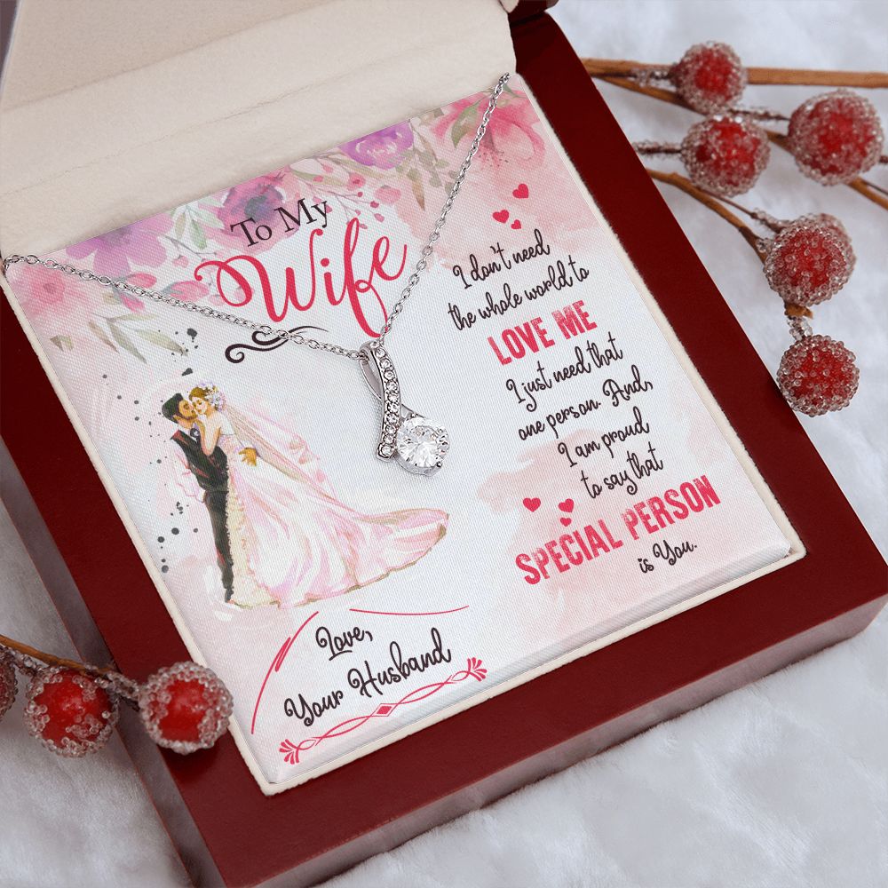 To My Wife Necklace from Husband, Personalized Necklace for Women, Luxury Necklace for Wife from Man Men, Wedding Anniversary Present For Wife, Beautiful Wife Jewelry Christmas Birthday Gift For Wife17 Alluring Beauty Necklace