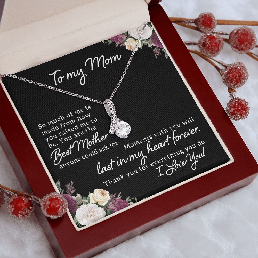Mom Necklace Gifts for Mom from Daughter to Mom Gifts for Mothers Day from Daughter, To My Mom Necklace from Daughter to Mom Birthday Gifts Necklace with Message Card and Gift Box18 Alluring Beauty Necklace