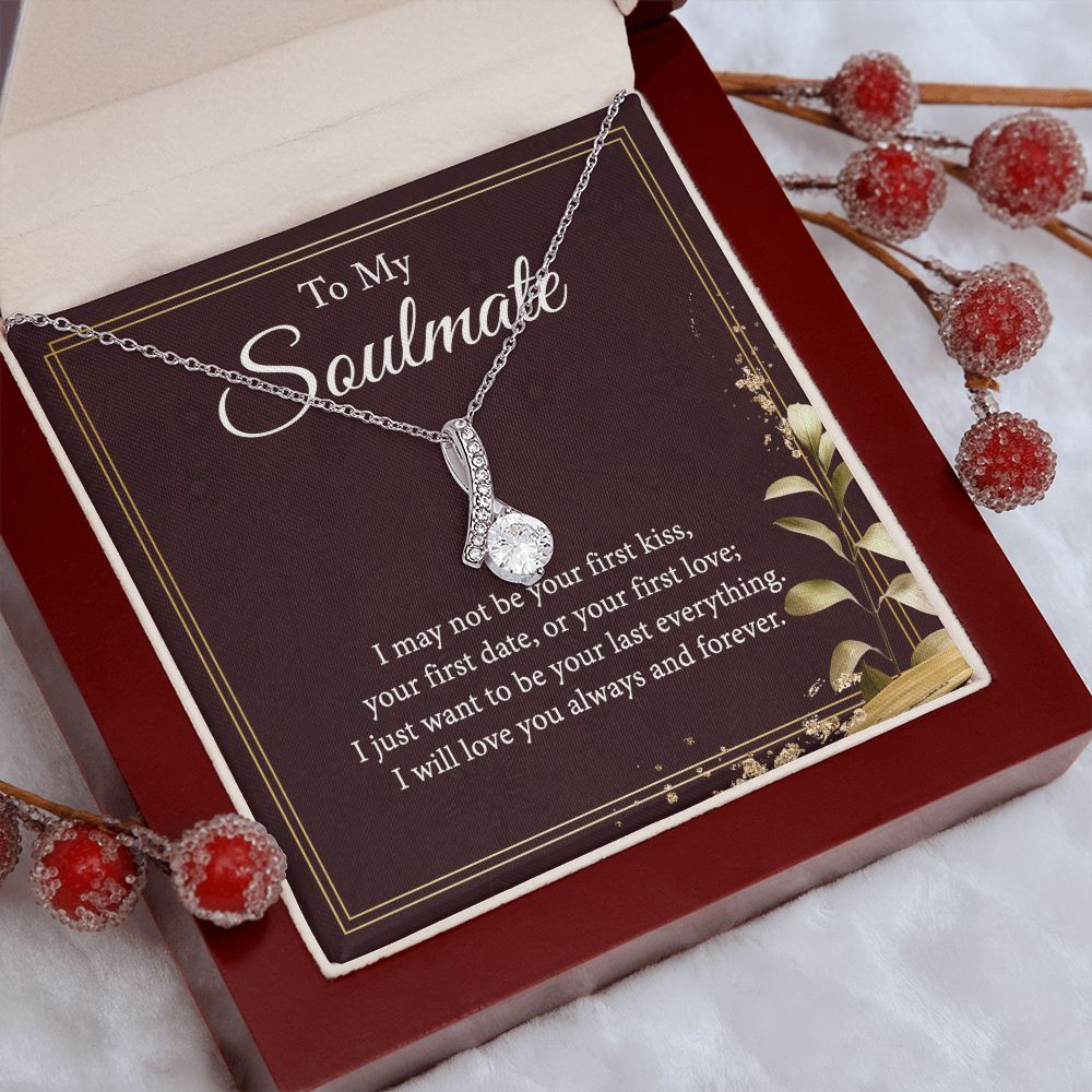 To My Soulmate Dancing Crystal Heart Cross Necklace Gift Set Alluring Beauty Necklace