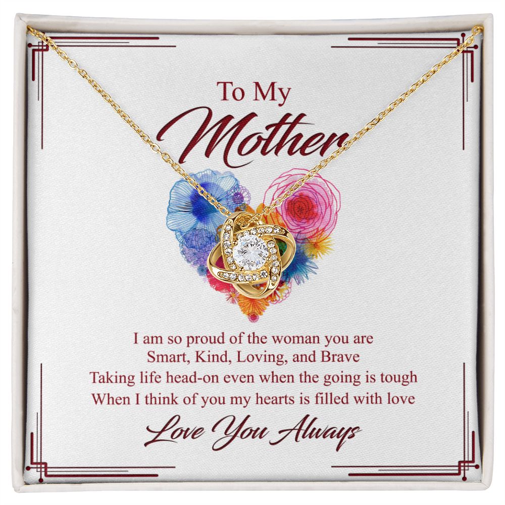 To My Mother Necklace, Mom Gifts, Mom Jewelry Box, Necklace for Mom, Gifts for Mom, Mother's Day Necklace Jewelry Gift For Mom, Birthday Gift For Mom, Thank you Mom Gift Love Knot Necklace for Mom