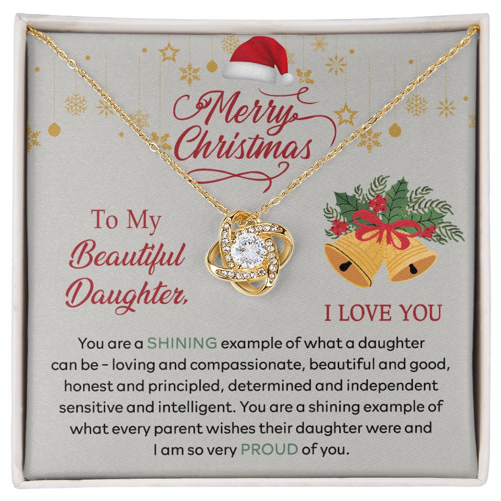 To My Daughter Necklace Love Knot Necklace Gift Set For Daughter Christmas Gift For Daughter