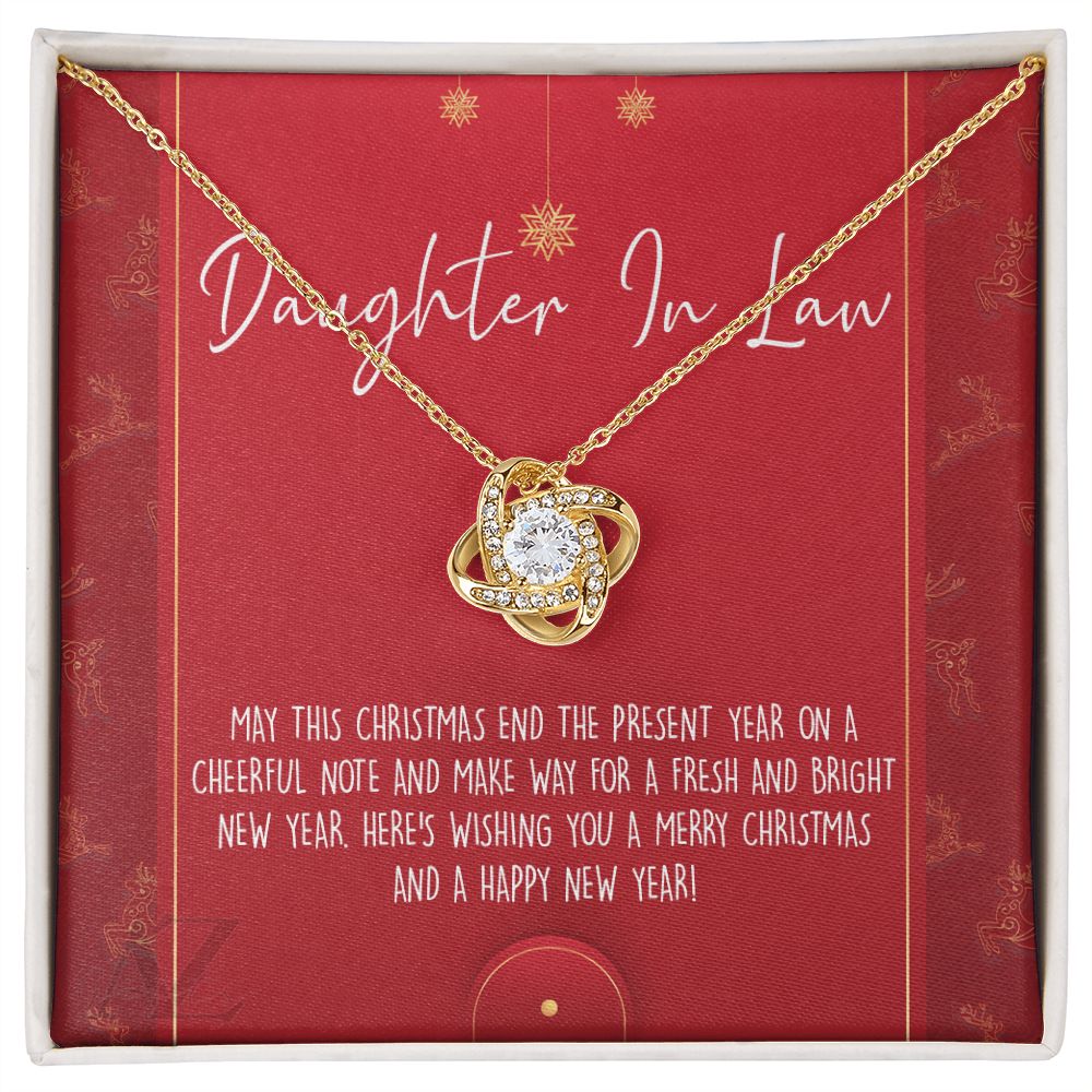 Christmas Gift for Daughter in Law Necklace, Daughter in Law Jewelry, Gift for Daughter in Law, Gift from Mother in Law, Daughter in Law Xmas Holiday Gift From In Law Love Knot Necklace