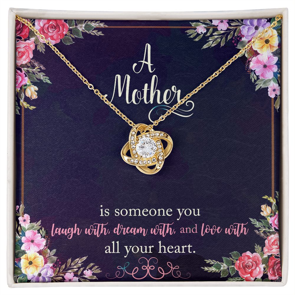 To My A Mother Necklace Pendant Gift From Daughter Necklace Love Knot Necklace With All Your Heart Gift For To Mom Happy Mother's Day Mother In Law Gift On Birthday Anniversary Gift