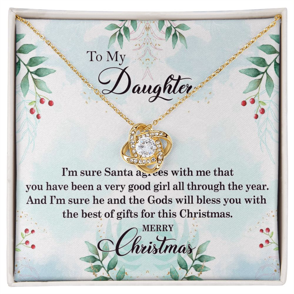 To My Daughter Necklace Love Knot Necklace Gift for Daughter from Mom Mother Daughter Necklace Christmas Daughter Necklace Gift from Mom Birthday Gift Daughter Necklace for Teen Girl Jewelry Gift for Daughter