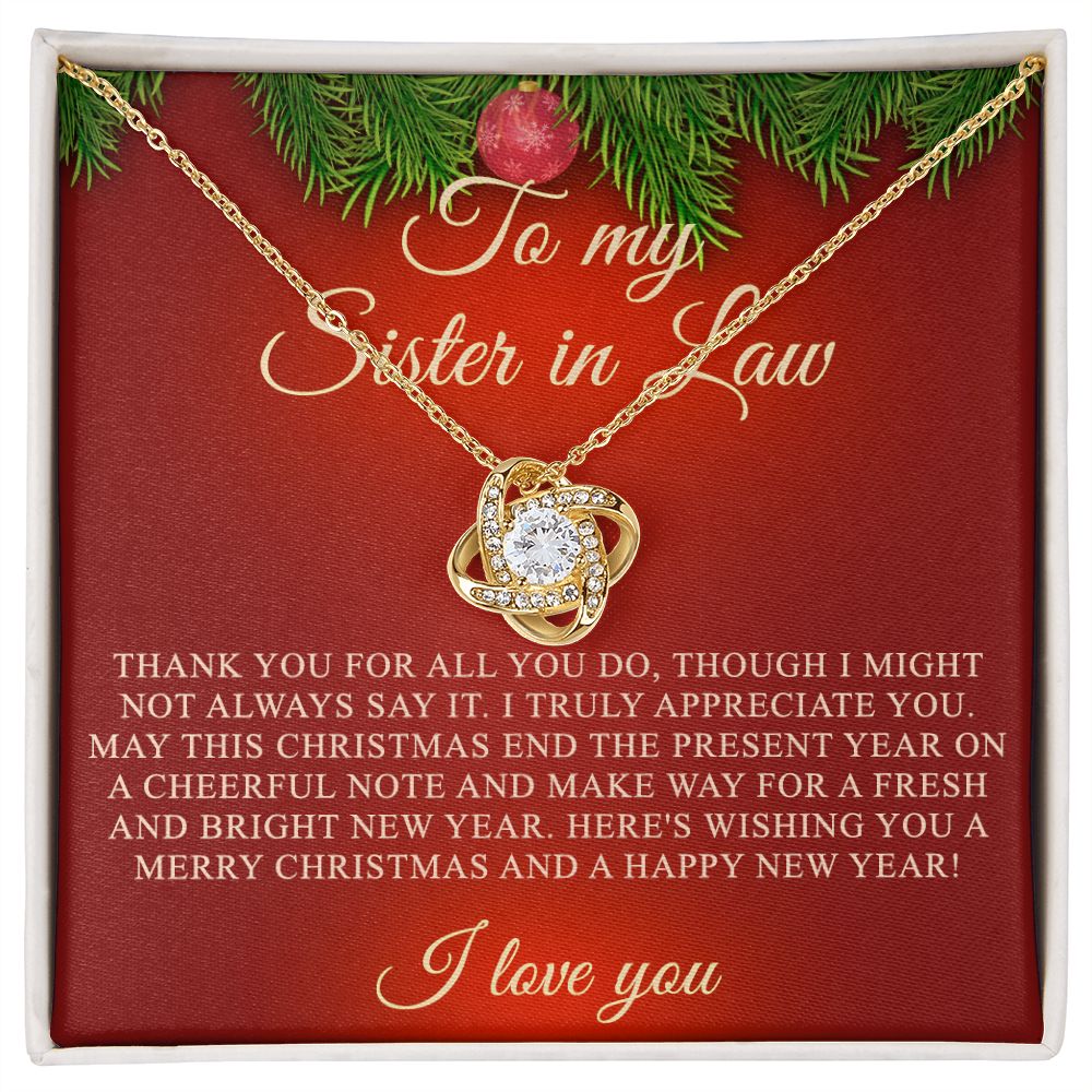 Christmas Gift for Sister-In-Law Gift For Sister-in-law Necklace for Step Sister Love Knot Necklace Set Gift for Sister in law