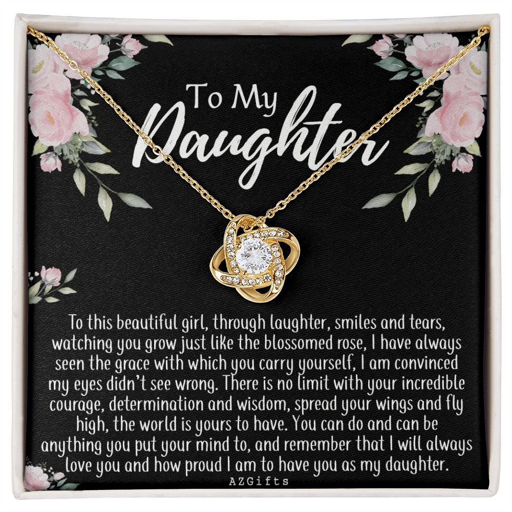 To My Daughter Necklace Love Knot Necklace Gift for Daughter from Mom Mother Daughter Necklace Jewelry Gift for Daughter Christmas Daughter Necklace Gift from Mom Birthday Gift Daughter Necklace for Teen Girl