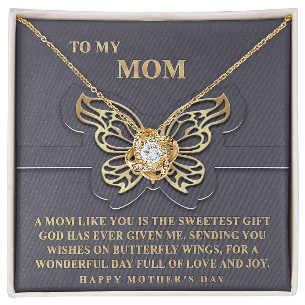 To My Mom Necklace, Love Knot Necklace for Mother, Daughter Gift For Mom, Present For Mom, Mother Gifts from Son or Daughter, Jewelry Gift for Mothers Day, Birthday Gift for Mother, Moms