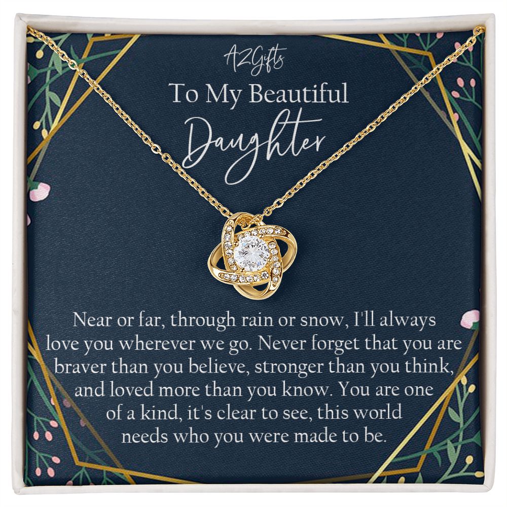 Mother Daughter Necklace Gift for Daughter from Mom To My Daughter Necklace Love Knot Necklace Jewelry Gift for Daughter Christmas Daughter Necklace Gift from Mom Birthday Gift Daughter Necklace for Teen Girl