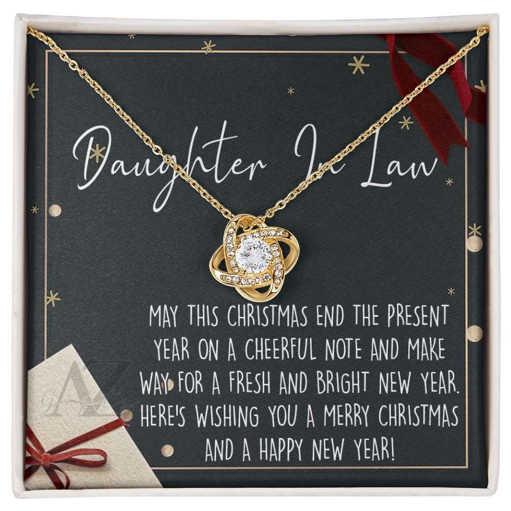 Christmas Gift for Daughter in Law Necklace, Daughter in Law Jewelry, Xmas Holiday Gift Idea for Daughter in Law, Son's Wife Gift, Daughter in Law Gift, From In Law 371 Love Knot Necklace for Daughter in law