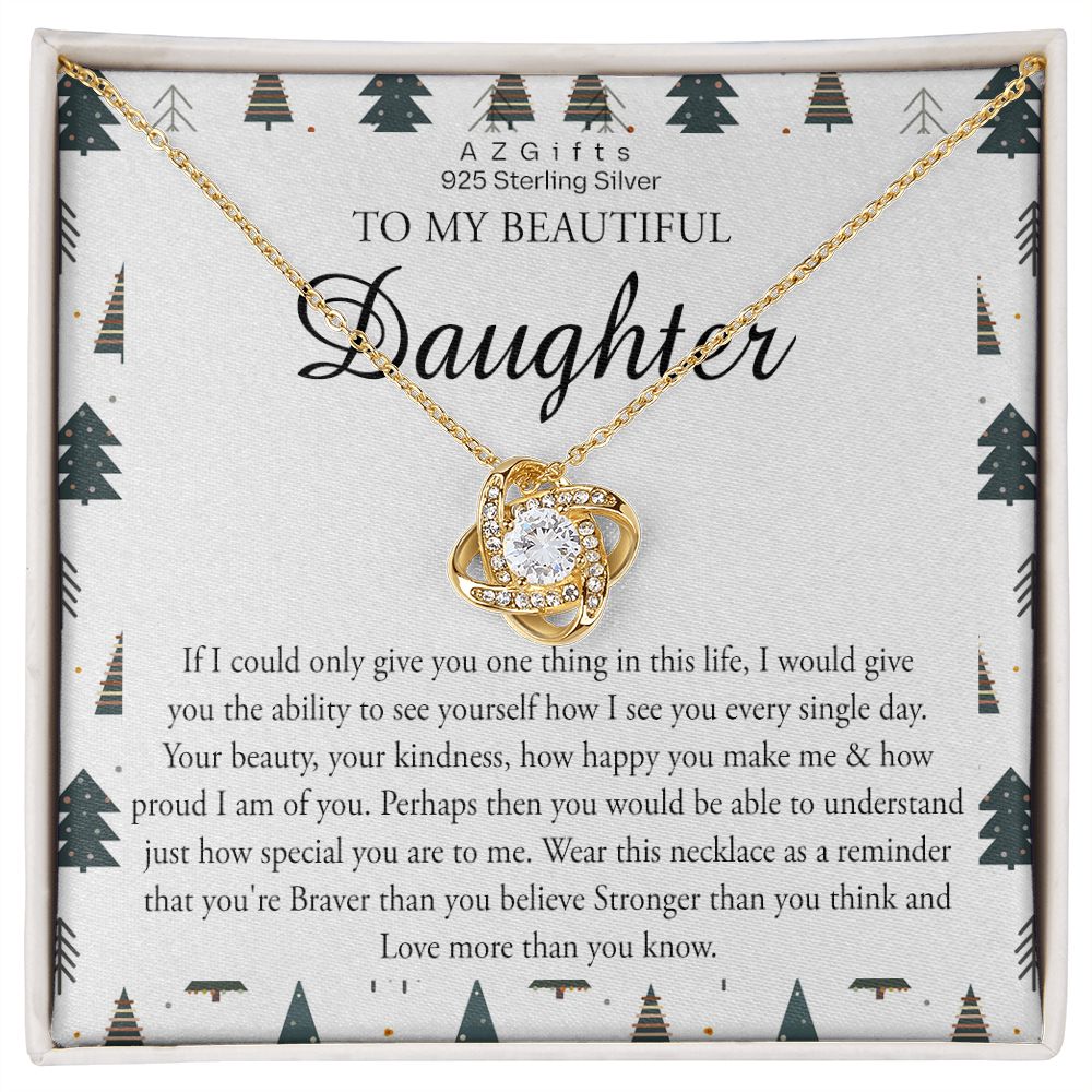 To My Beautiful Daughter Christmas Necklace Gift from Mom Daughter Birthday Gift from Mother to Daughter Gift Personalized Daughter Gift from Mom Daughter Jewelry for Girls Love Knot Necklace set gift for daughter