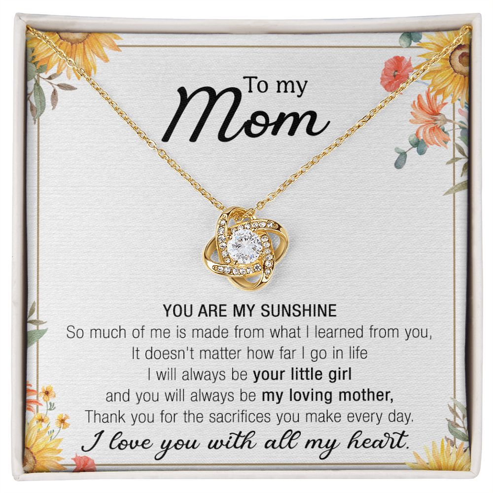 To My Mother Gift Necklace To Mom, Mother, Mommy, Momma from Child Special Mother Gift for Birthday Mothers Day Anniversary Hoiday Present for Mom Love Knot Necklace for Women