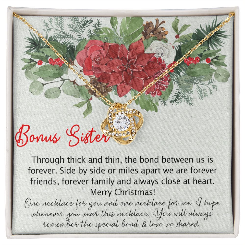 To my Bonus Sister Necklace Pendant for Sister in law Gift for Sister-in-Law Christmas Jewelry Idea for Her Sister of the Groom Xmas Necklace for Future Sister in Law Gift