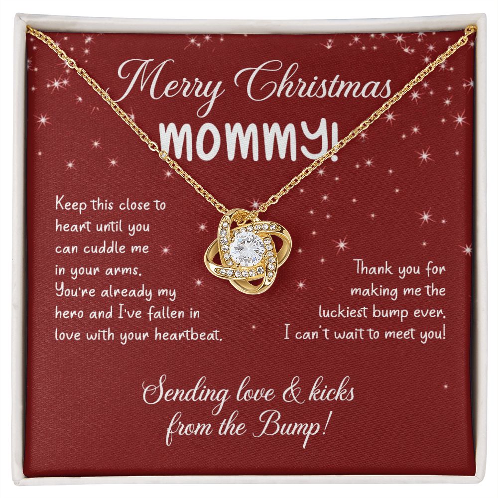 To My Mom Christmas Necklace Christmas Gift For Mom To Be First Time Mommy Gift Love Knot Necklace Set Gift for Mommy