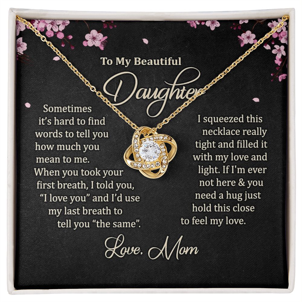To My Daughter Necklace Love Knot Necklace Gift for Daughter from Mom Mother Daughter Necklace Christmas Daughter Necklace Gift from Mom Jewelry Gift for Daughter Birthday Gift Daughter Necklace for Teen Girl
