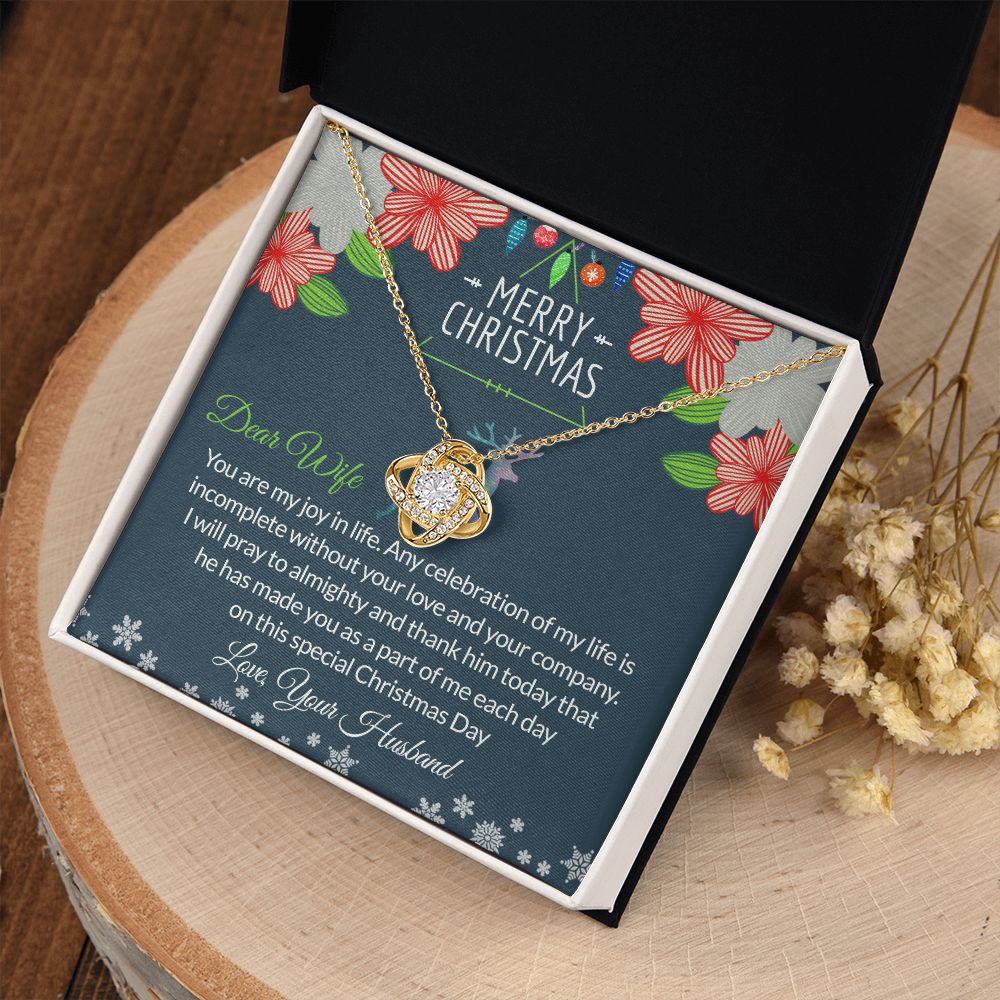 To My Wife Necklace For Women Merry Christmas Present for Wife Necklace For Wife Love Knot Necklace Set gift for Wife