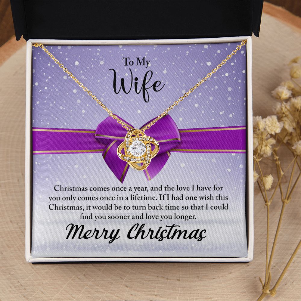 To My Wife Necklace Gifts For Wife Christmas Gift Necklace Jewelry For Wife Love Knot Pendant Necklace Set Gift for Wife