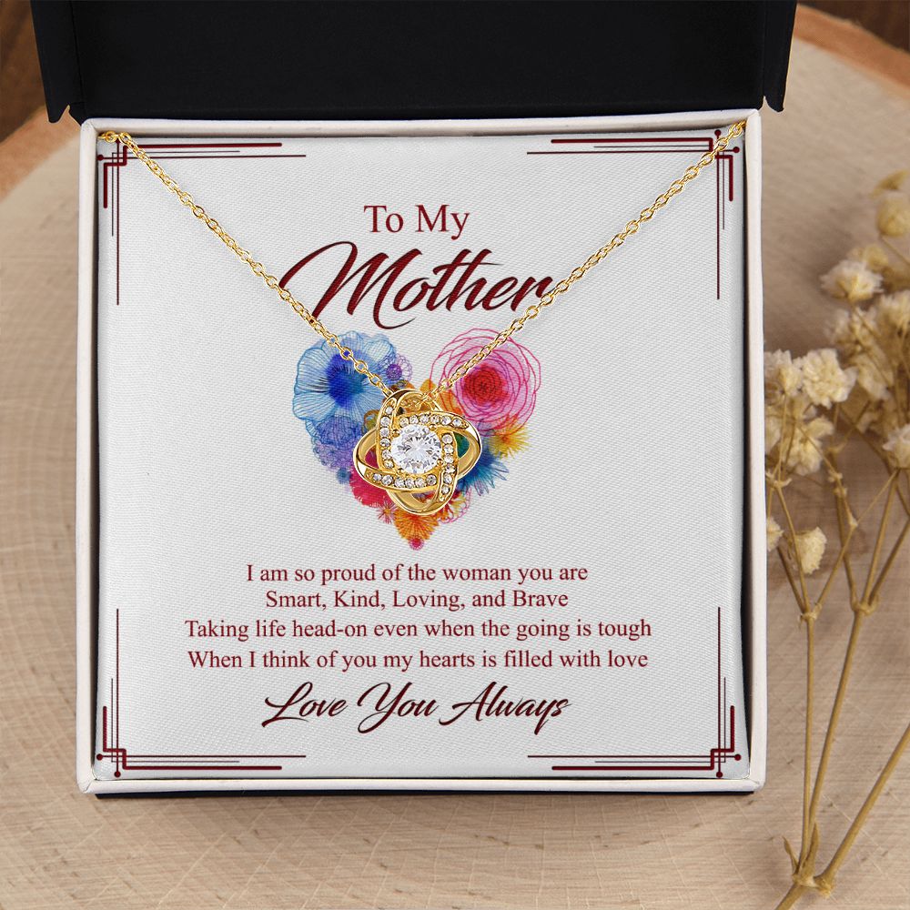 To My Mother Necklace, Mom Gifts, Mom Jewelry Box, Necklace for Mom, Gifts for Mom, Mother's Day Necklace Jewelry Gift For Mom, Birthday Gift For Mom, Thank you Mom Gift Love Knot Necklace for Mom