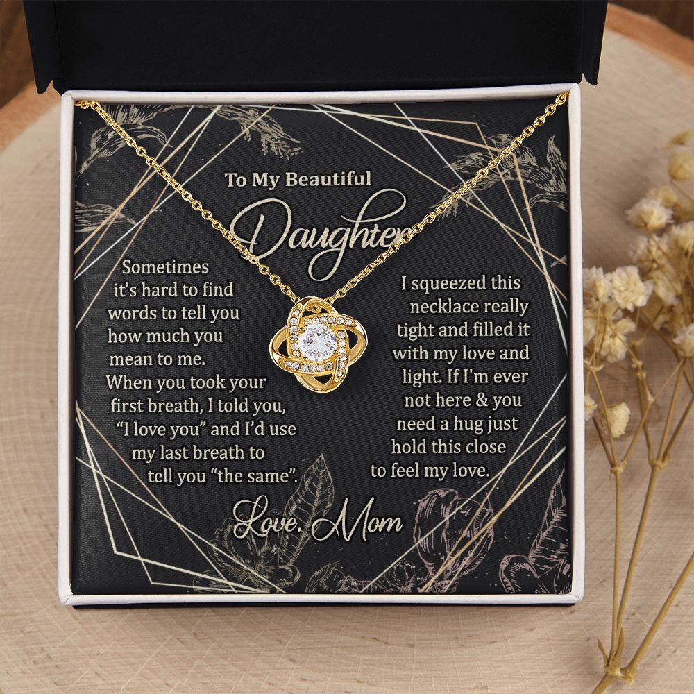 To My Daughter Necklace Love Knot Necklace Gift for Daughter from Mom Jewelry Gift for Daughter Mother Daughter Necklace Birthday Gift Daughter Necklace for Teen Girl Christmas Daughter Necklace Gift from Mom