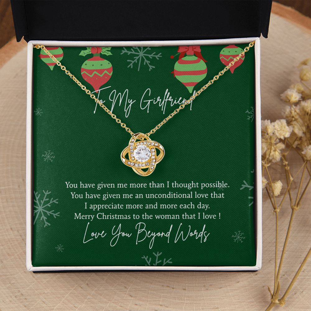 Christmas Gift for Girlfriend Necklace Gifts for Girlfriend, Girlfriend Birthday Love Knot Necklace Set Gift for Girlfriend