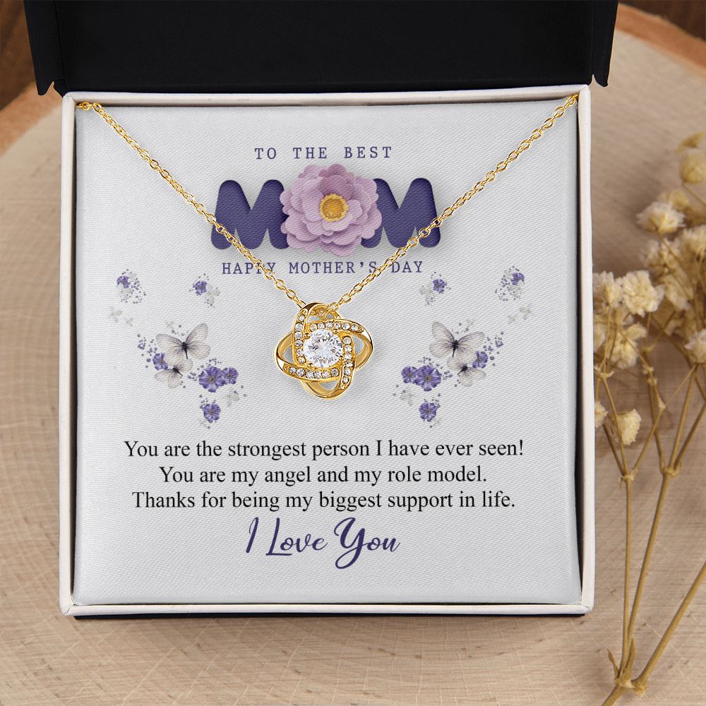 To The Best Mom Necklace, Best Mom Gifts from Son and Daughter Mothers Day Gifts, Birthday Gift For Mom Love Knot Necklace Pendant Jewelry for Mom