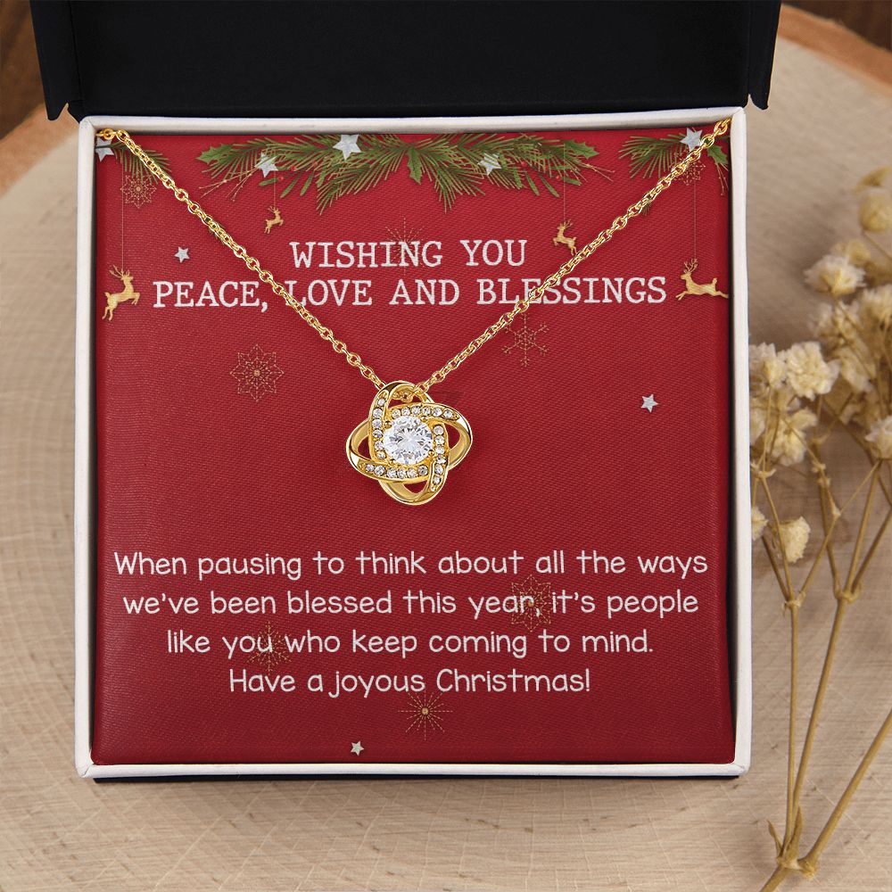 Wishing You Peace Love and Blessing The Love Knot Necklace Set Gift from Husband
