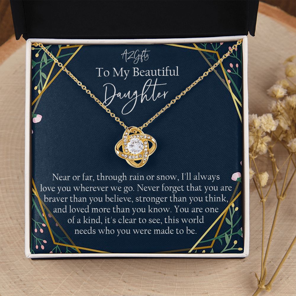 Mother Daughter Necklace Gift for Daughter from Mom To My Daughter Necklace Love Knot Necklace Jewelry Gift for Daughter Christmas Daughter Necklace Gift from Mom Birthday Gift Daughter Necklace for Teen Girl