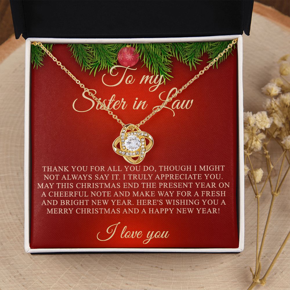Christmas Gift for Sister-In-Law Gift For Sister-in-law Necklace for Step Sister Love Knot Necklace Set Gift for Sister in law