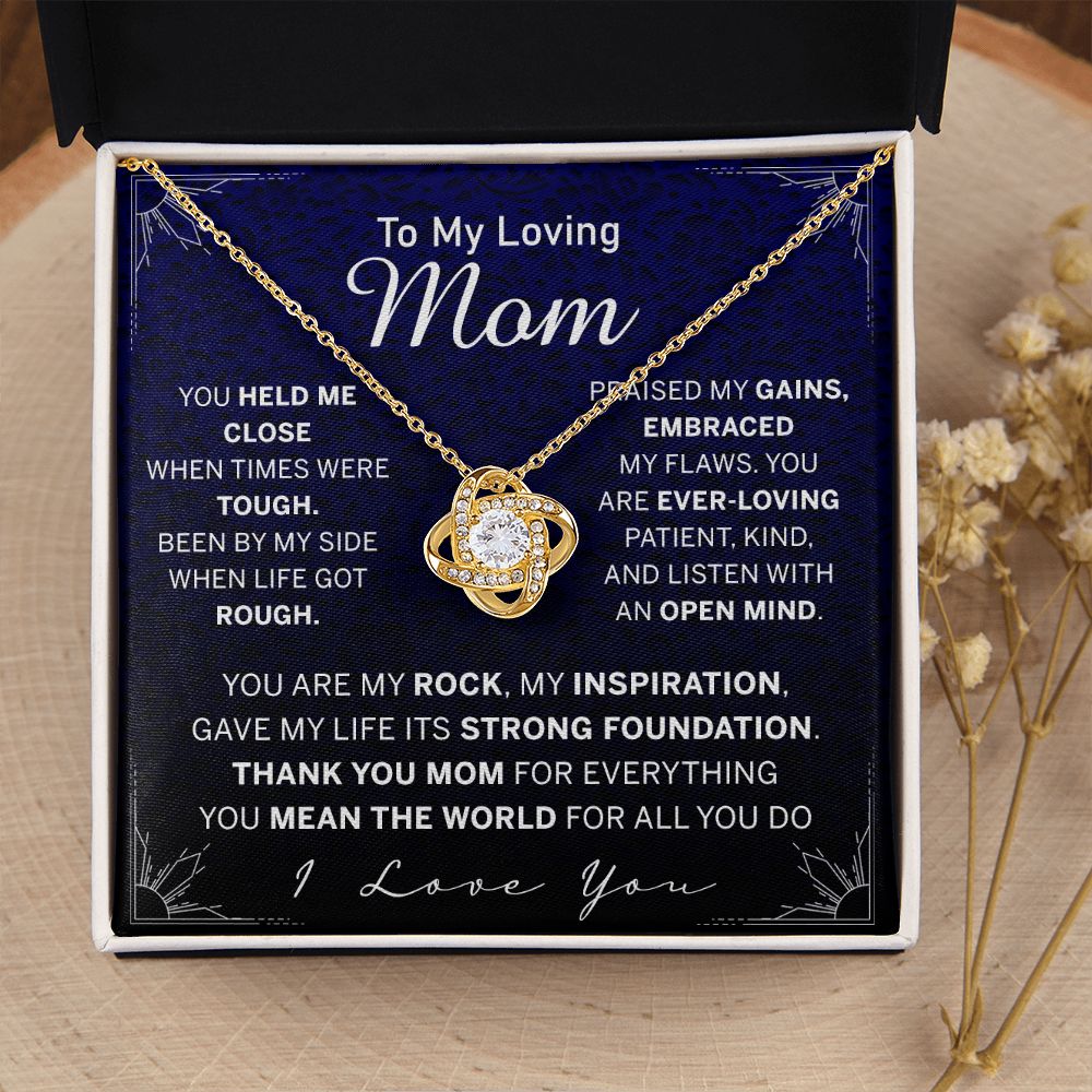 To My Mom Necklace, Gift For Mom, Mother's Day Gift from Daughter, Mom Jewelry Gift for Mothers Day, Birthday Gift for Mother, Moms Gift from Daughter Son, Love Knot Necklace for Mom Mother